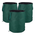 Relaxdays Pop-up Garden Waste Sacks - Set of 3, 160L Oxford Polyester