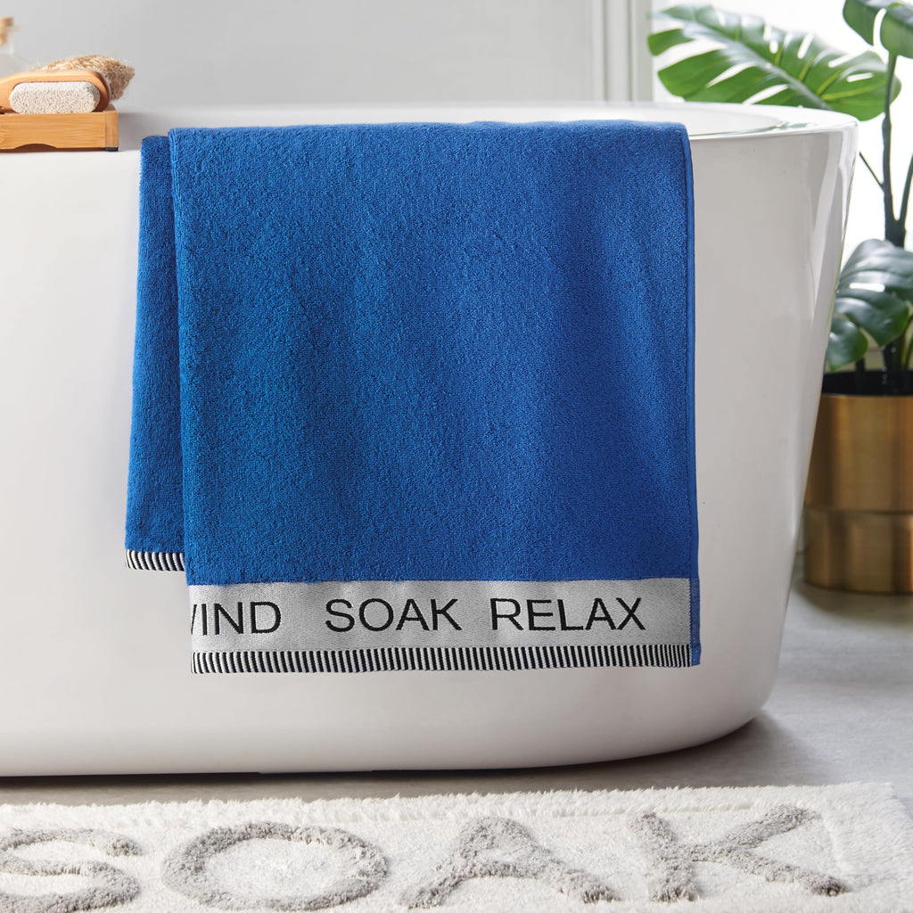 Catherine Lansfield Relax And Unwind 50x85cm Hand Towel Cobalt Blue - image 1