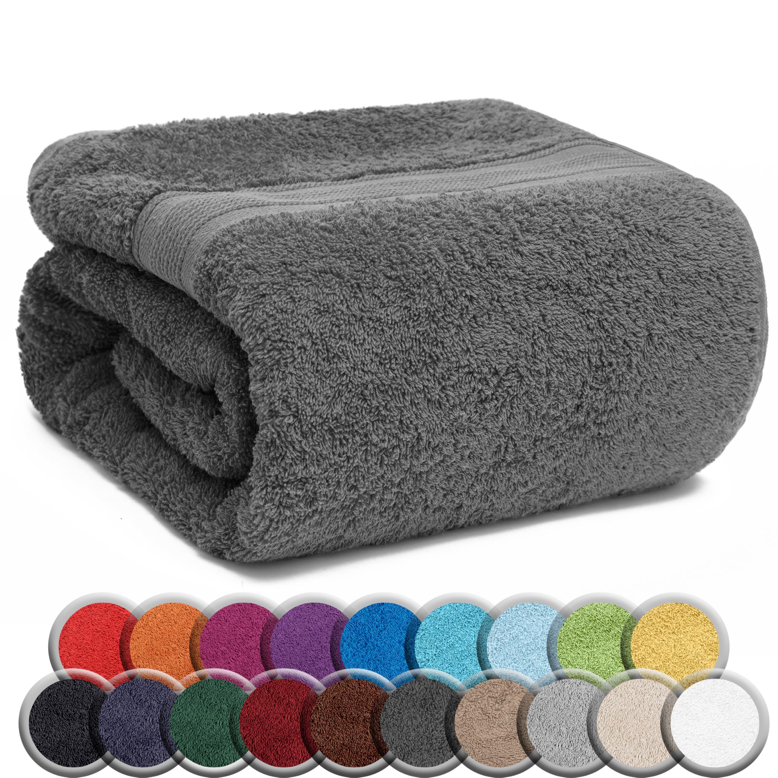 NatureMark Sauna Towel – 100% Cotton Terry, 80 x 200 cm – Anthracite