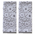 SKL Home Floral Jacquard Cotton Hand Towel Set, Gray – 2 Count