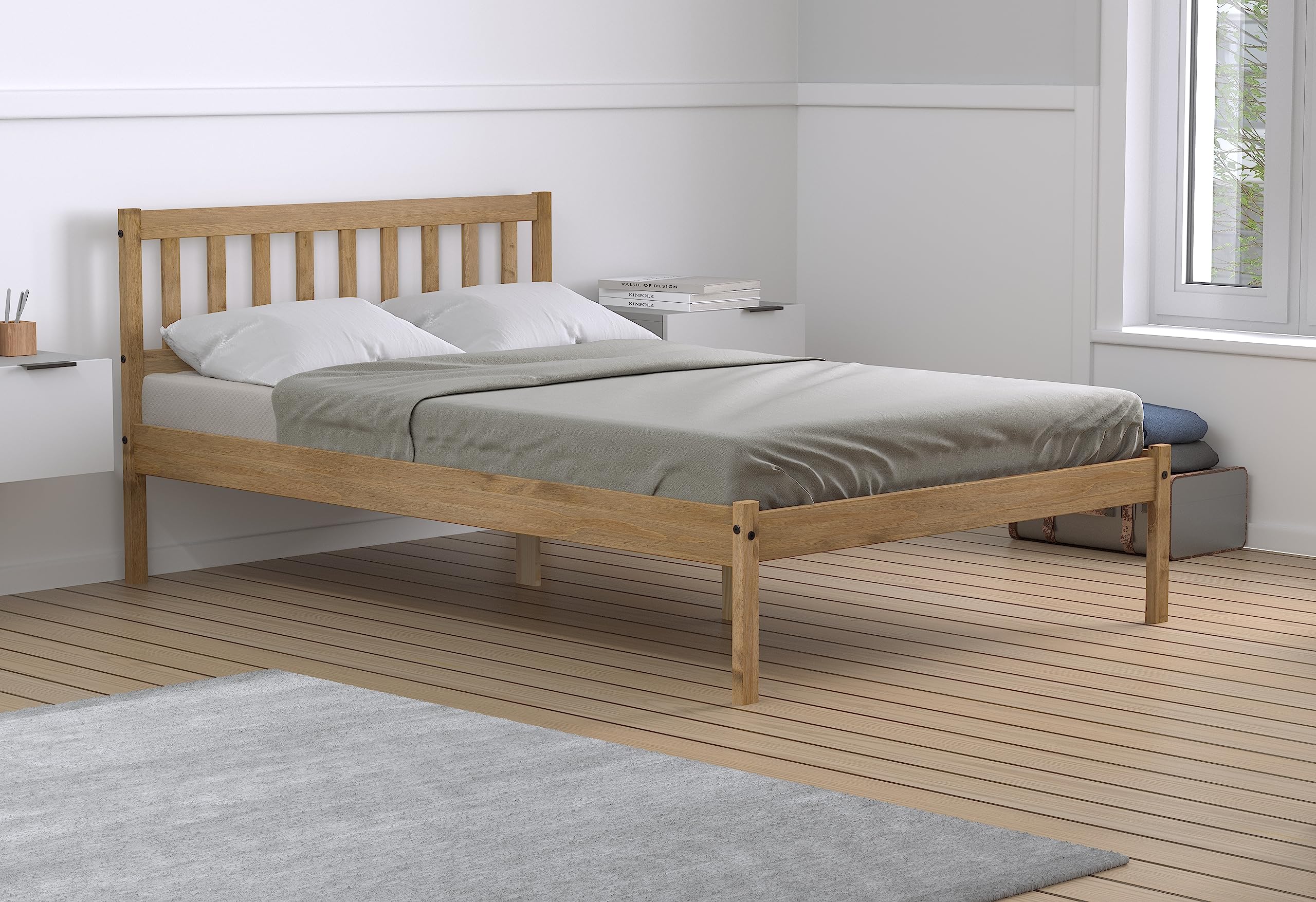 Birlea Lisbon Double Bed Frame – 4FT6 Rustic Solid Waxed Pine