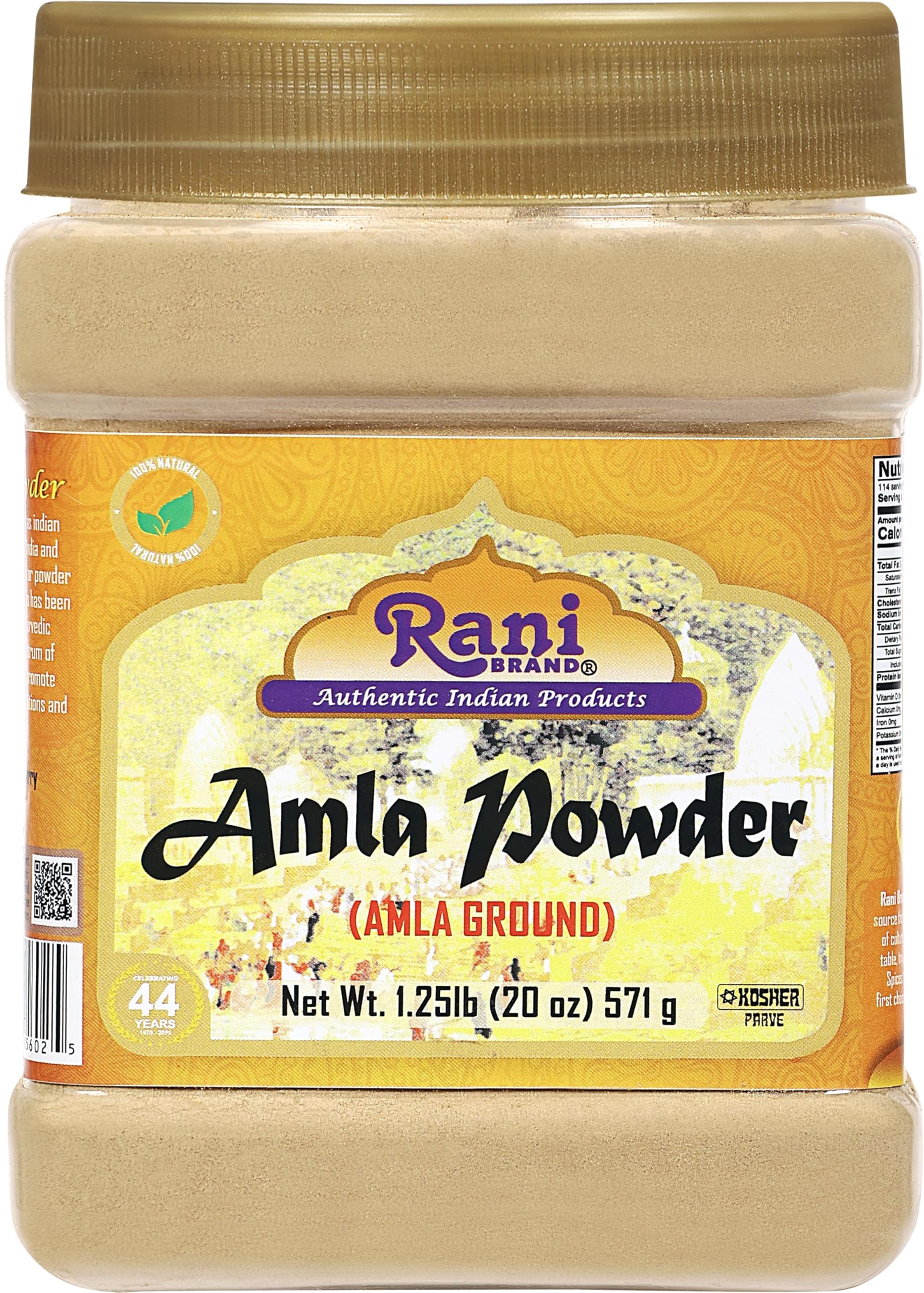 Rani Amla Powder - All Natural Indian Gooseberry 20oz (571g) PET Jar