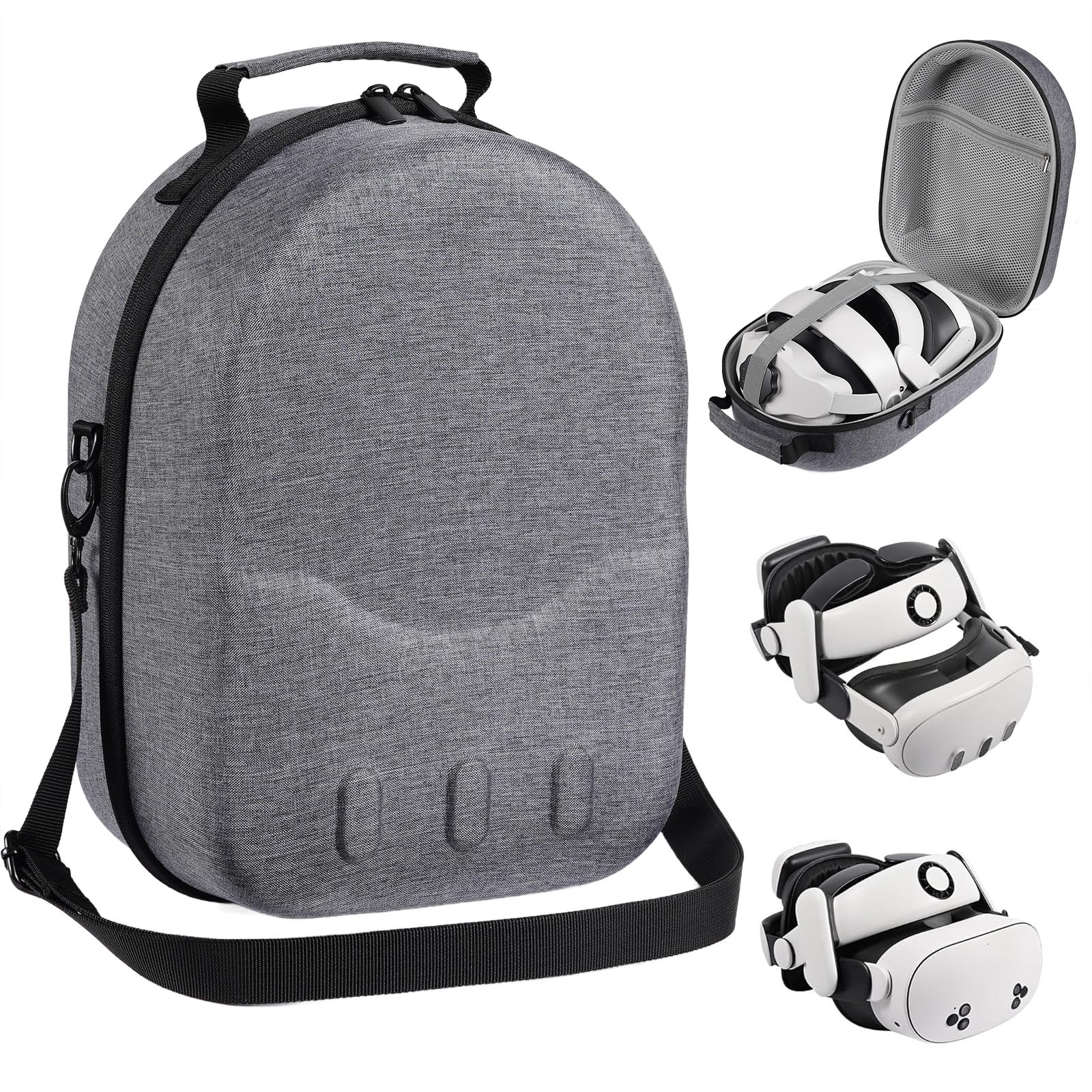 Jolof Store Hard-Shell Travel Case for Meta Quest 3/3S – Grey Storage