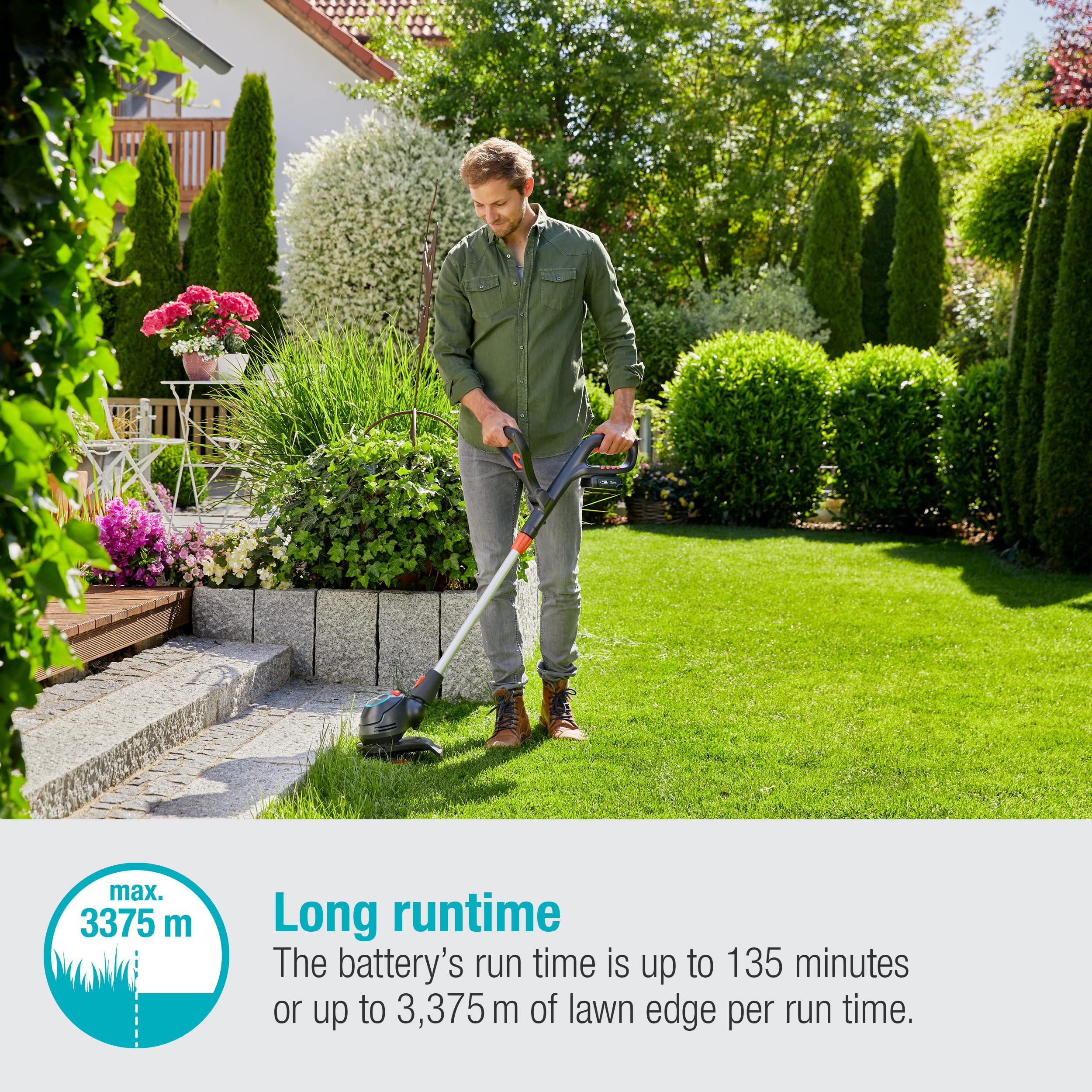 Gardena ComfortCut 23/18V P4A Cordless Lawn Trimmer | 230mm Cutting Width
