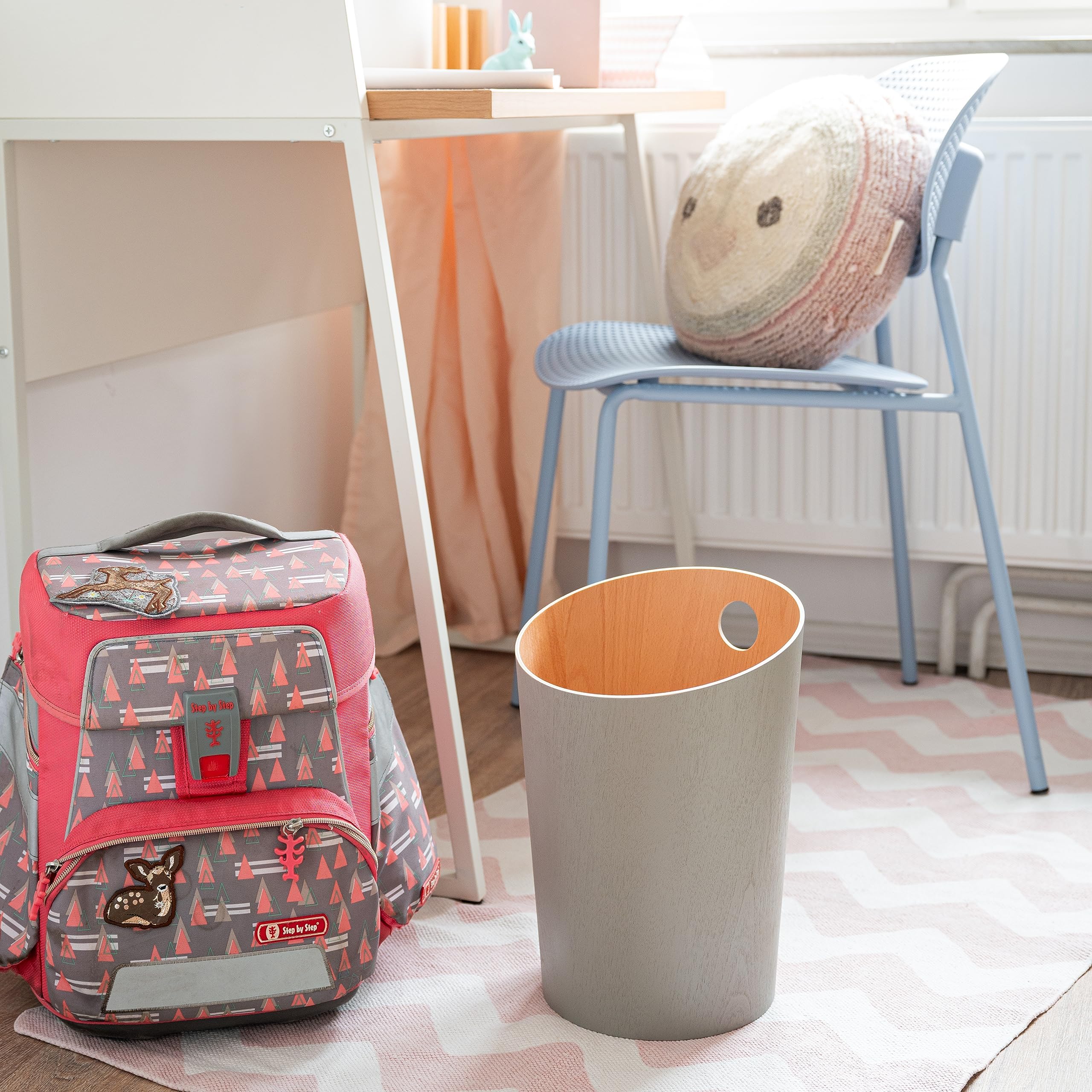 Kazai Bennet Real Wood Veneer Paper Bin – Oak Minimalist Waste Basket
