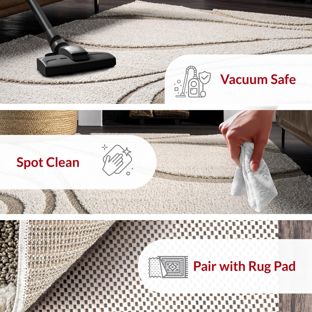 nuLOOM Carolyn Shag Runner Rug – 2'8" x 12' Soft Plush Cream Carpet