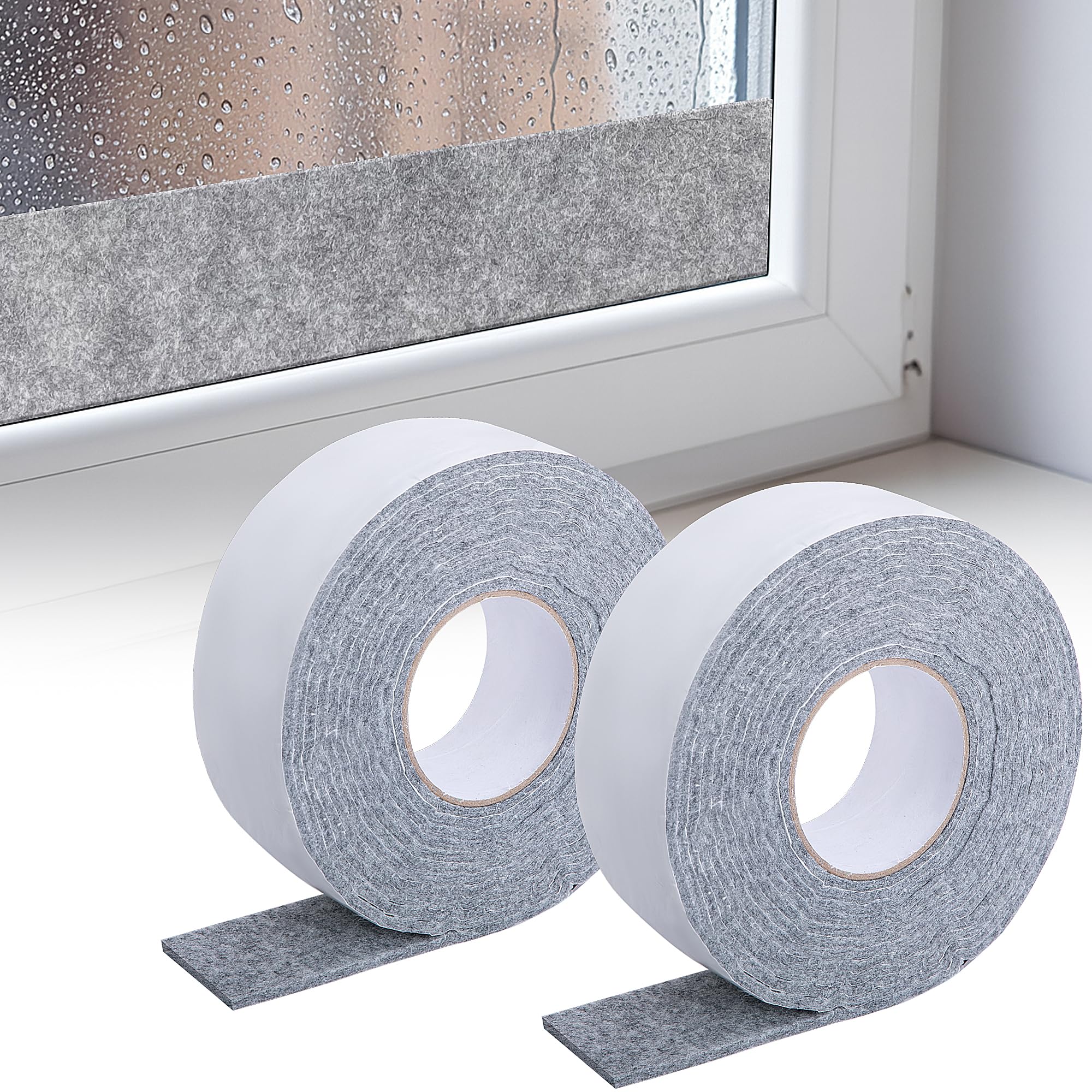 Reusable Condensation Absorber Tape – 2 Rolls Felt Window Strip