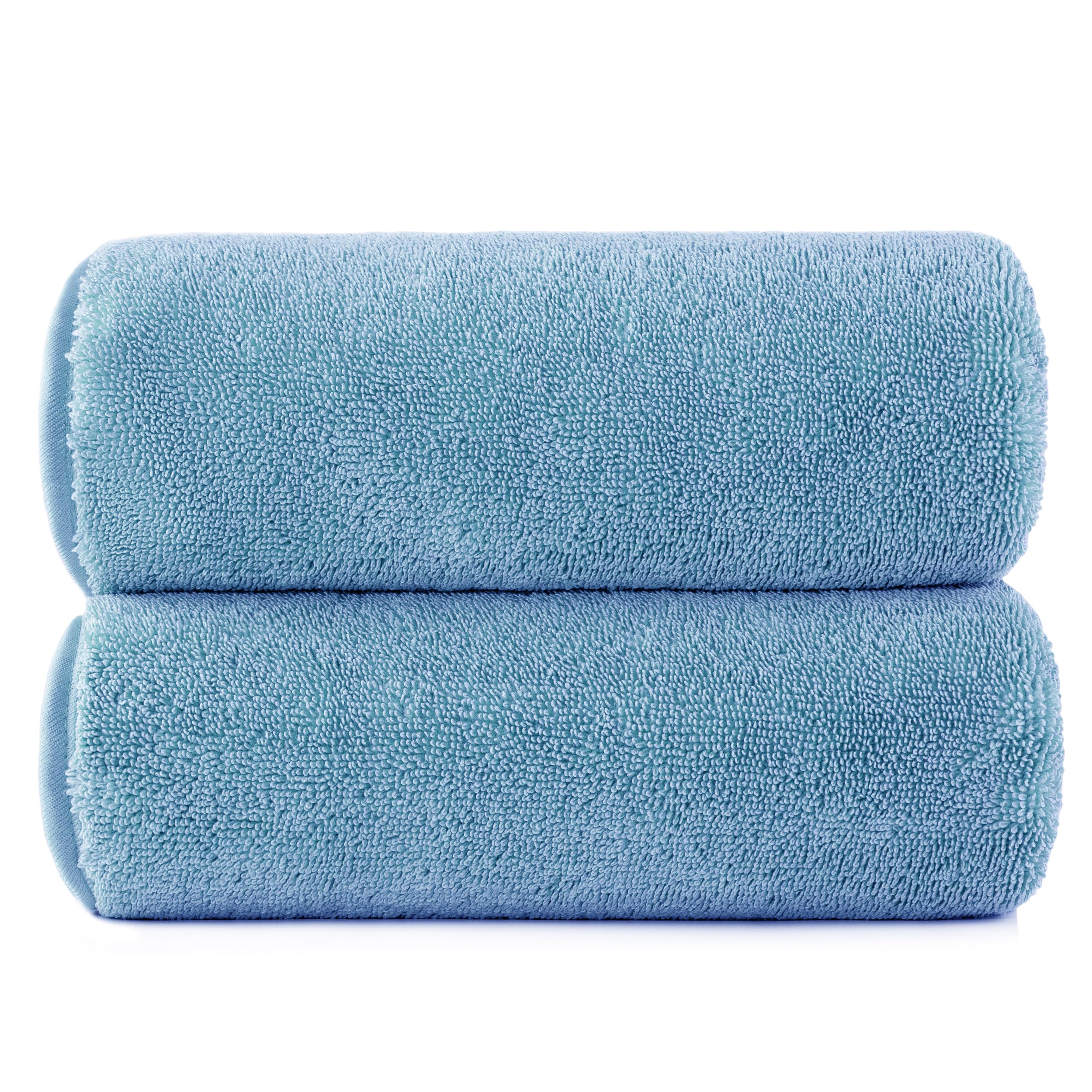 Polyte Microfiber Bath Towels – Oversize Quick Dry Terry Twist, 2 Pack