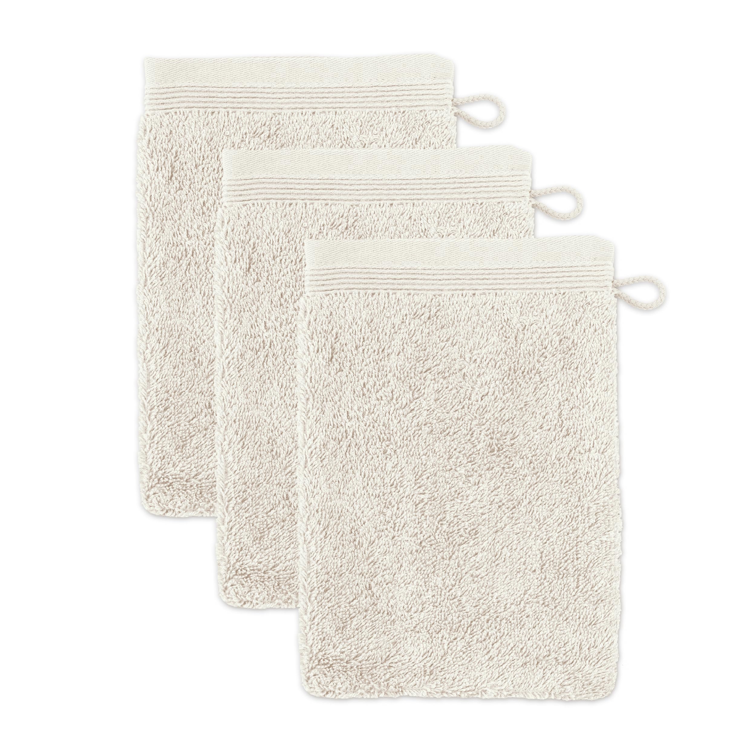 Möve Superwuschel Wash Mitt | 100% Premium Cotton | Natural | Set of 3