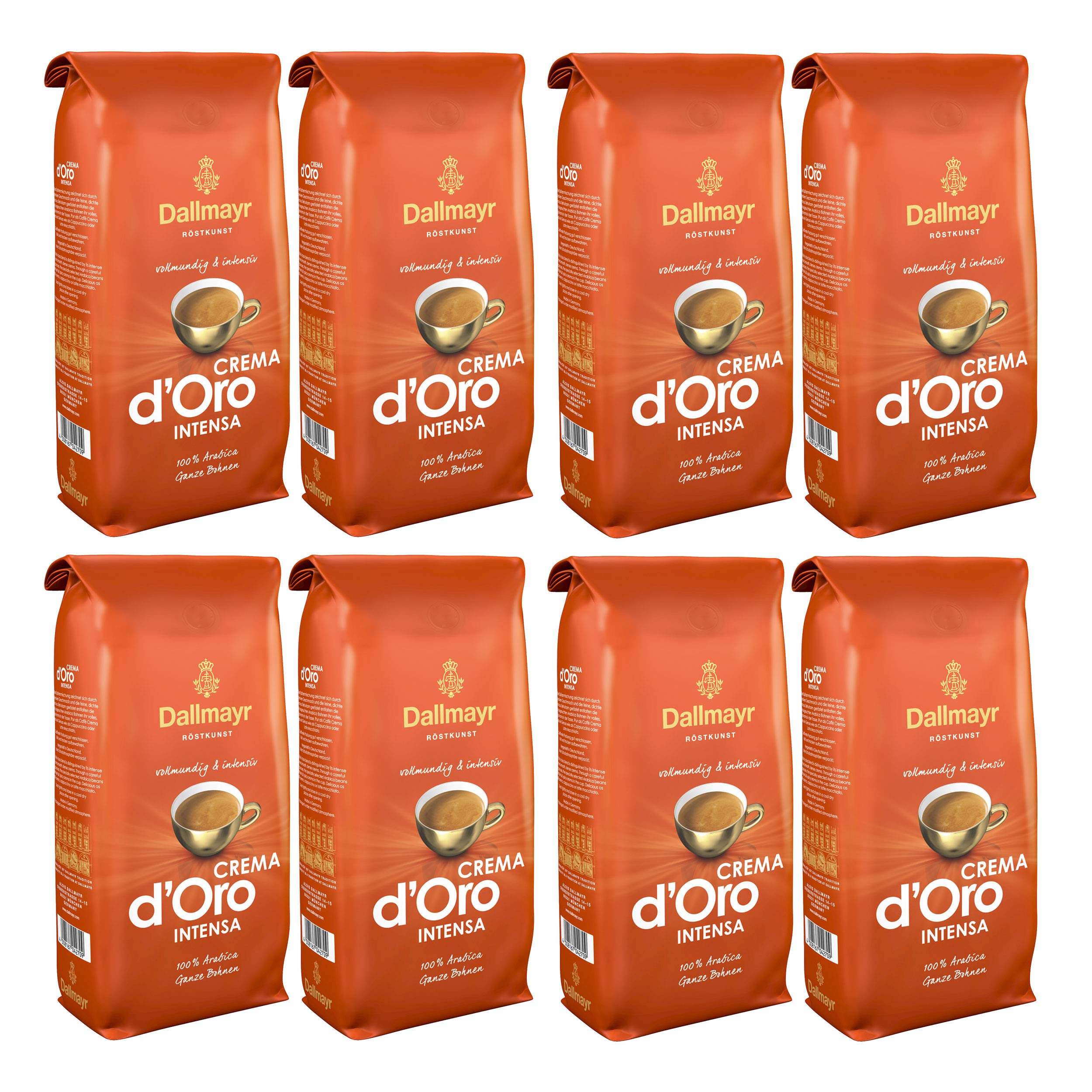 Dallmayr Crema d'Oro Intensa Whole Bean Coffee – 100% Arabica – 8kg