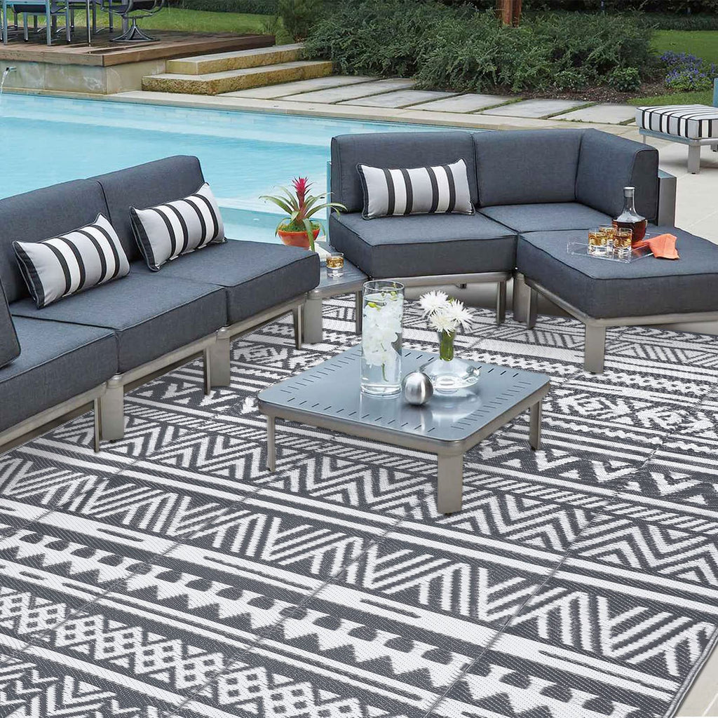 Enyhom Reversible Outdoor Rug – 180x270cm Waterproof Plastic Straw Carpet