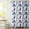 Jolof Store French Country Toile Fabric Shower Curtain - Blue/White, 72x72