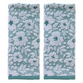 SKL Home Floral Jacquard Cotton Hand Towel Set - Moss Green, 2-Pack