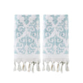 SKL Home Turkish Cotton Hand Towels - Aqua Medallion Fringe, 2-Pack