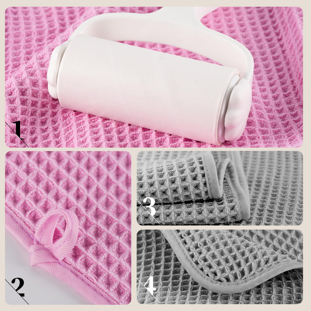 Polyte Microfibre Bath Towels | Oversize Waffle Weave Quick Dry | 4 Pack