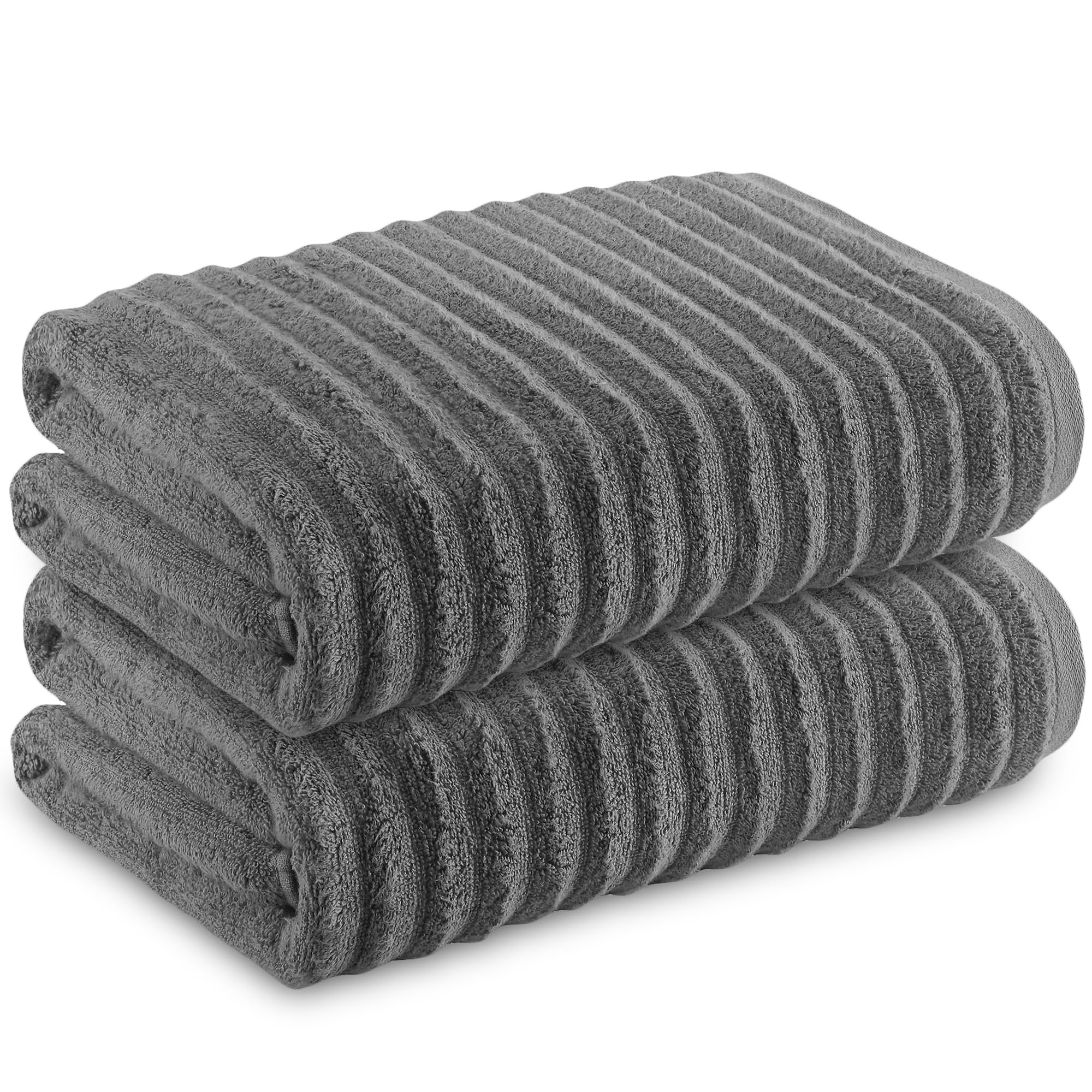 Towelogy Bamboo Extra Large Bath Towels – 90x140cm Quick Dry Charcoal