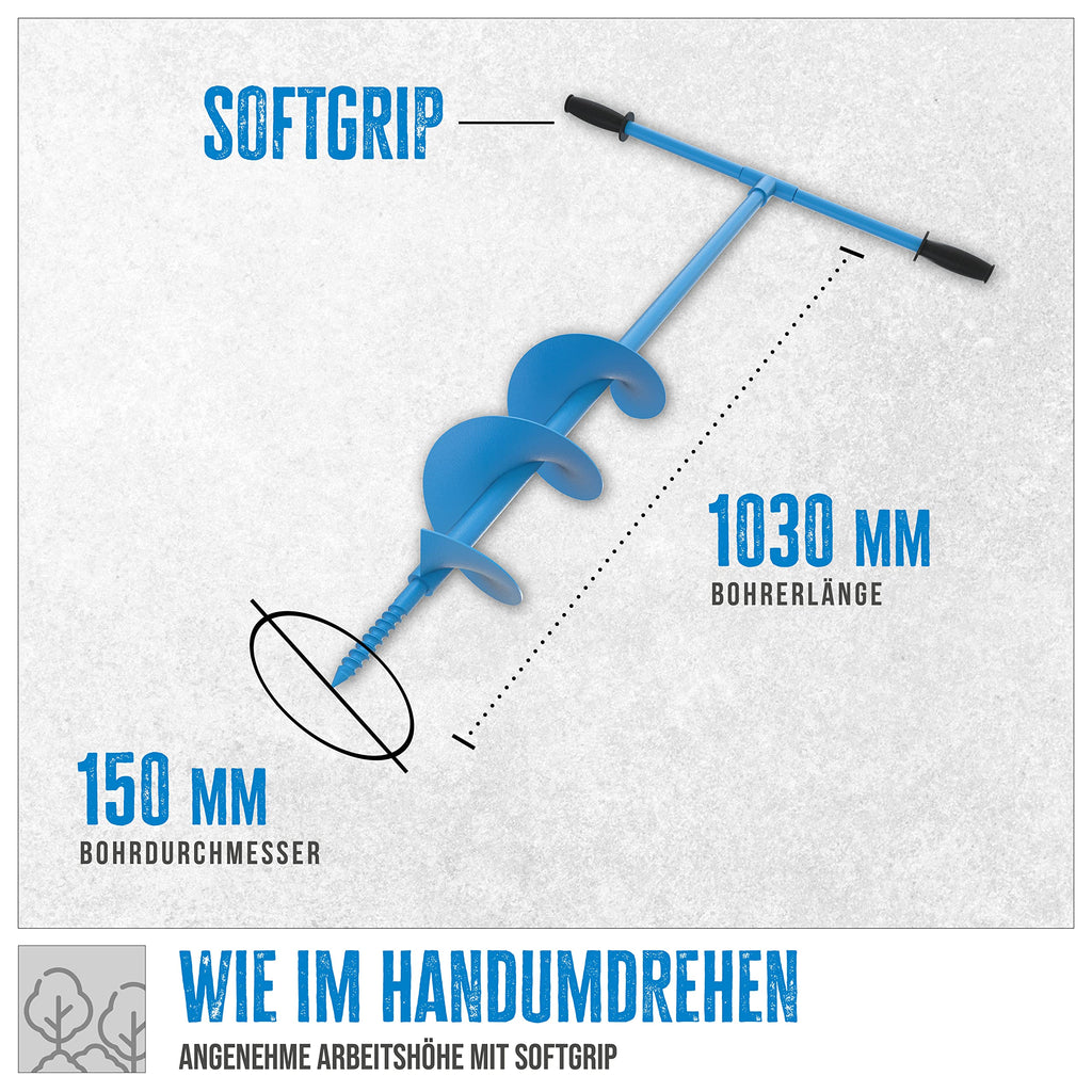 Güde GH 150 Hand-Erdbohrer – 15 cm Durchmesser, 104 cm Länge