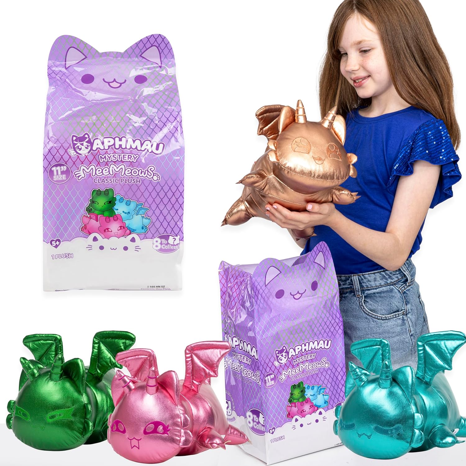 Aphmau MeeMeows 11” Classic Dragon Mystery Plush – Soft Collectible Toy