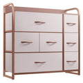 YITAHOME 7 Drawer Fabric Dresser – Metal Frame Storage Chest, Pink