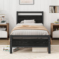 BOFENG 3ft Single Metal Platform Bed Frame with Wood Headboard