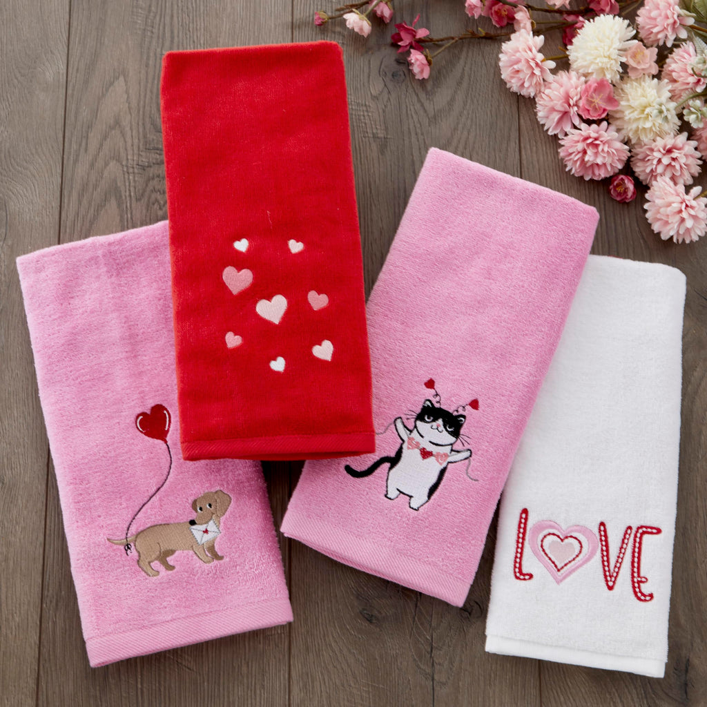 SKL Home Valentine's Day Tossed Hearts Hand Towel Set, 2 Count - image 5