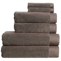 Christy Luxe 6 Piece Turkish Cotton Towel Set – Soot Brown – 730GSM