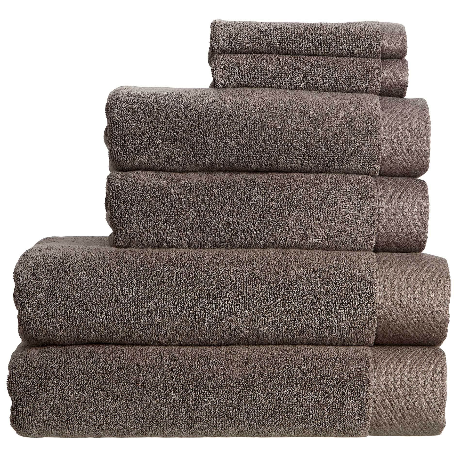 Christy Luxe 6 Piece Turkish Cotton Towel Set – Soot Brown – 730GSM