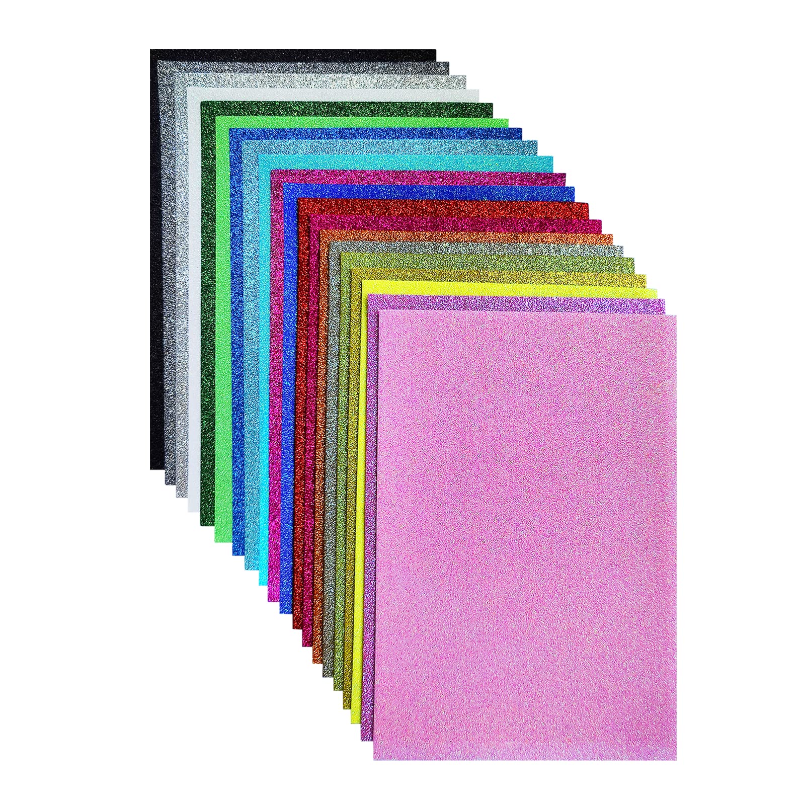 Jtnohx Glitter Felt Sheets – 20pcs Stiff Fabric Squares for DIY Crafts