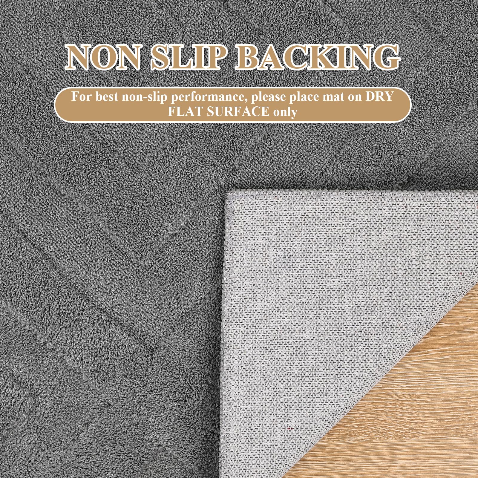 Enyhom Washable Geometric Area Rug | Non-Slip Soft Modern Grey Carpet