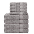 Komfortec 8-Piece Cotton Towel Set | 4 Bath & 4 Hand Towels | Silver