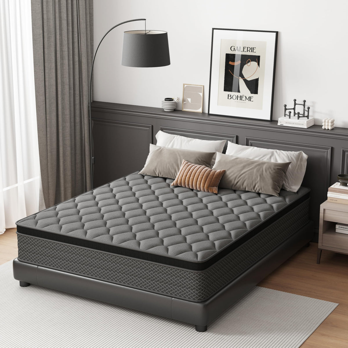 DAJIYUHC Double Mattress 4FT6,10 In Hybrid Mattress, Medium firm135*190cm - image 2