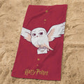 OMYDREAM Harry Potter Hedwig Bath Towel | 100% Cotton Bordeaux 75x150cm
