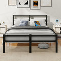 HAHRIR King Bed Frame with Headboard | Heavy Duty Metal Platform Bed