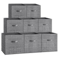 SONGMICS Storage Cubes – Set of 8 Foldable Fabric Bins, Cattail Grey