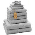 Green Mark Textiles 10-Piece Cotton Terry Towel Set – Silver Grey