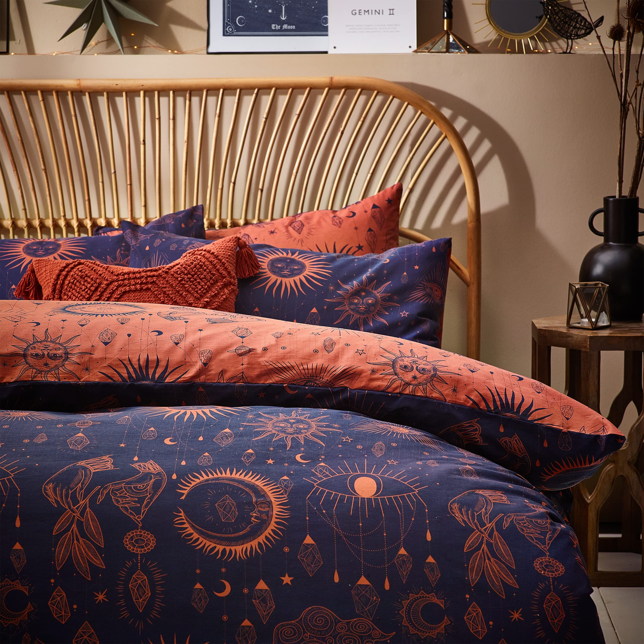 furn. Constellation Celestial Reversible Duvet Cover Set – Navy/Bronze