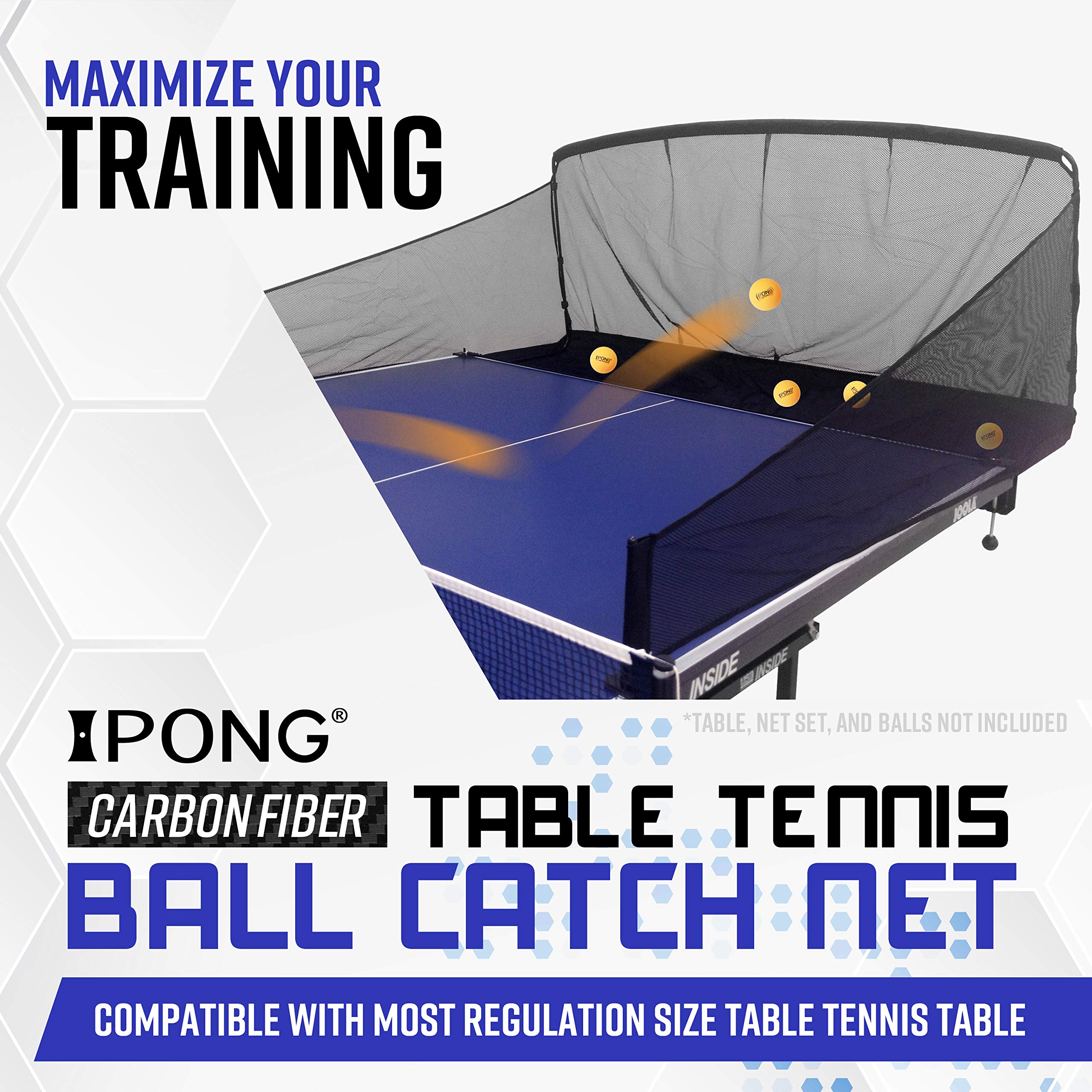 JOOLA Carbon Fiber Table Tennis Ball Catch Net – Ping Pong Practice Net