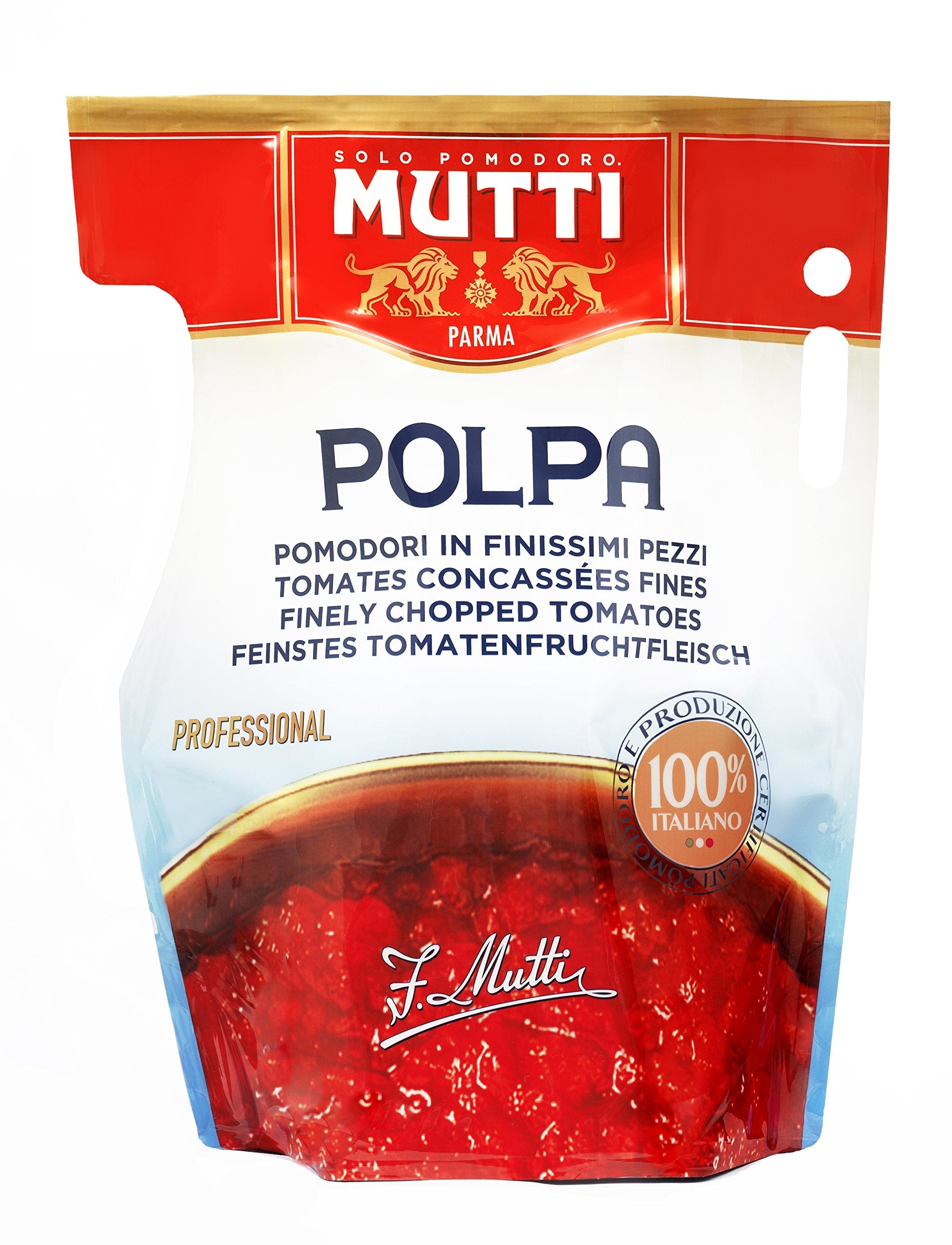 Mutti Polpa Finely Chopped Italian Tomatoes - 5kg Cans (Pack of 2)