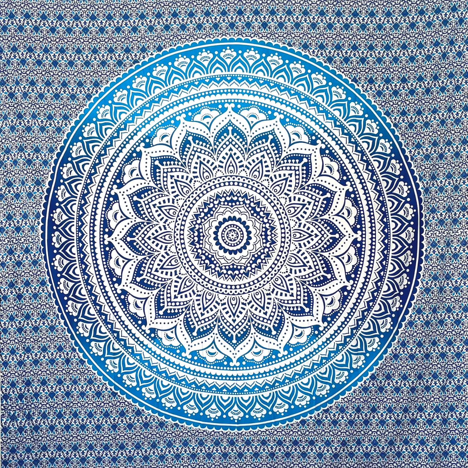 MOMOMUS Sand-Free Extra Large Beach Towel | Blue Mandala XXL Blanket