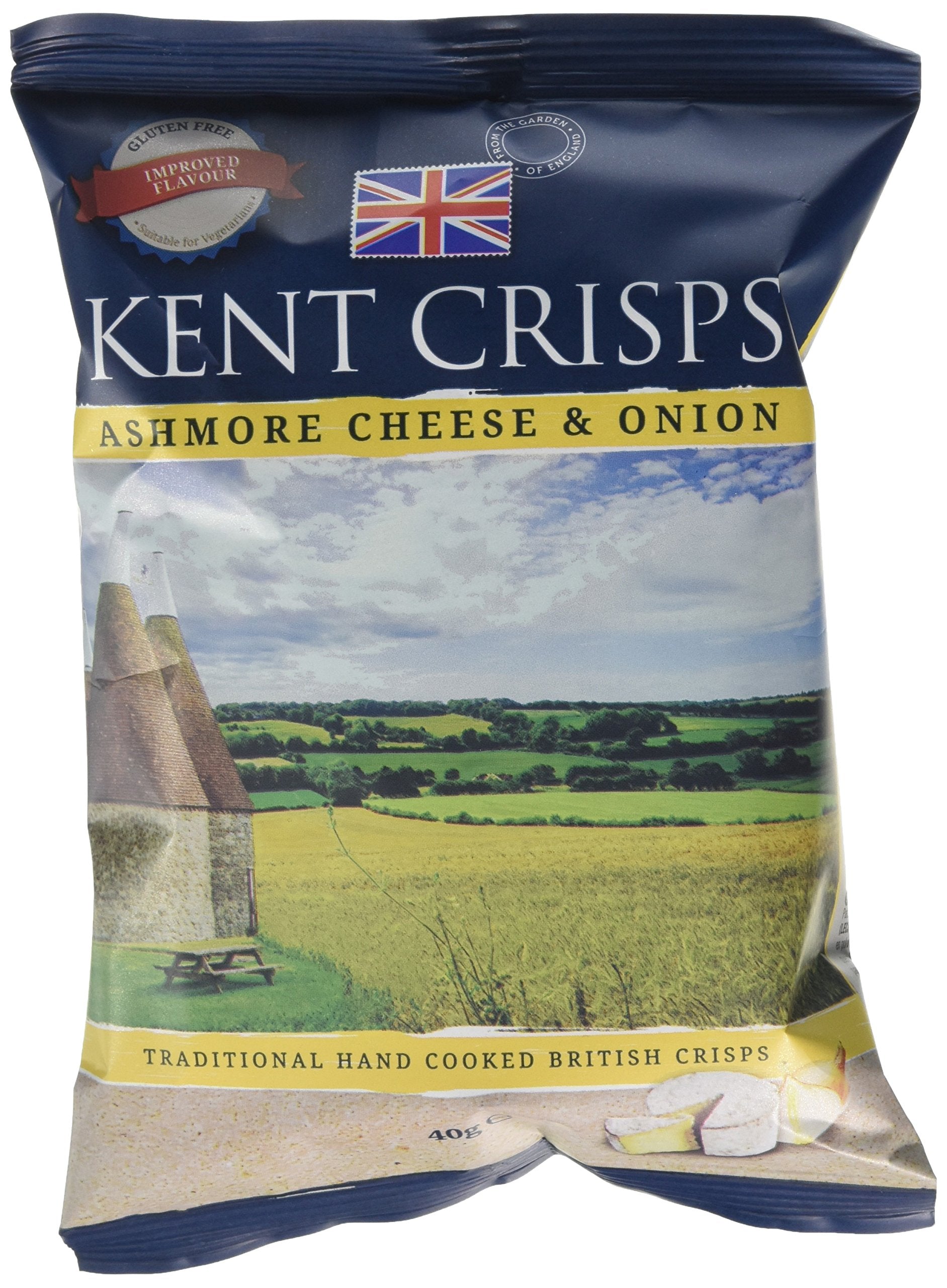 Kent Crisps Ashmore Cheese & Onion Gourmet Potato Snacks - 20 x 40g