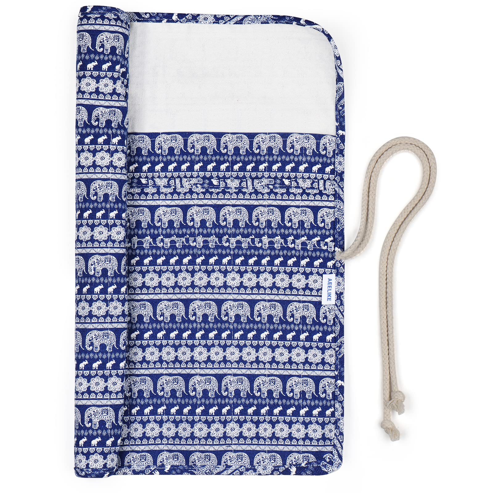 Aeelike Knitting Needle Roll Up Case – Canvas Storage for 14in Long Pins