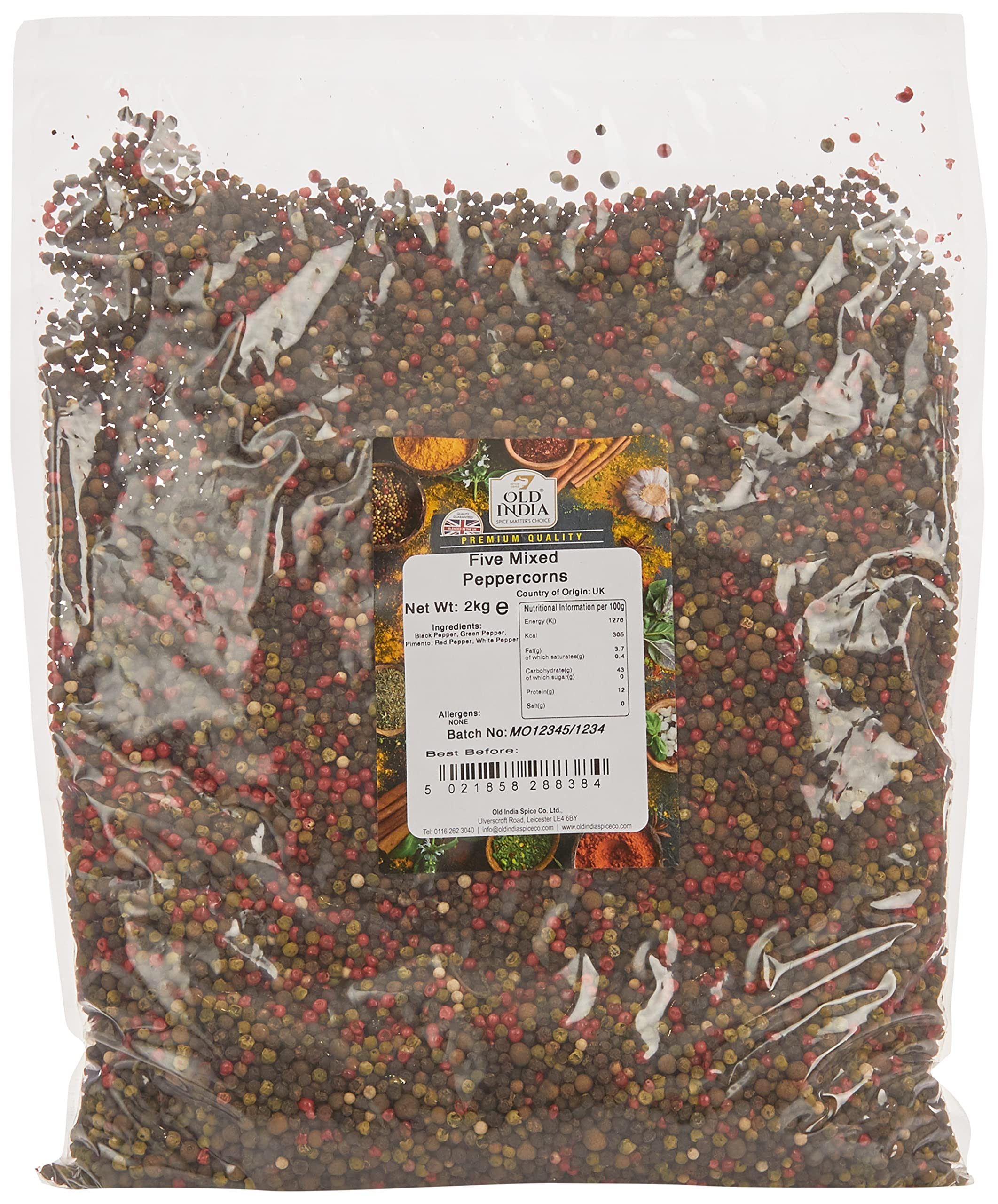 Old India Five Mixed Peppercorns – Gourmet Whole Peppercorn Blend, 2kg