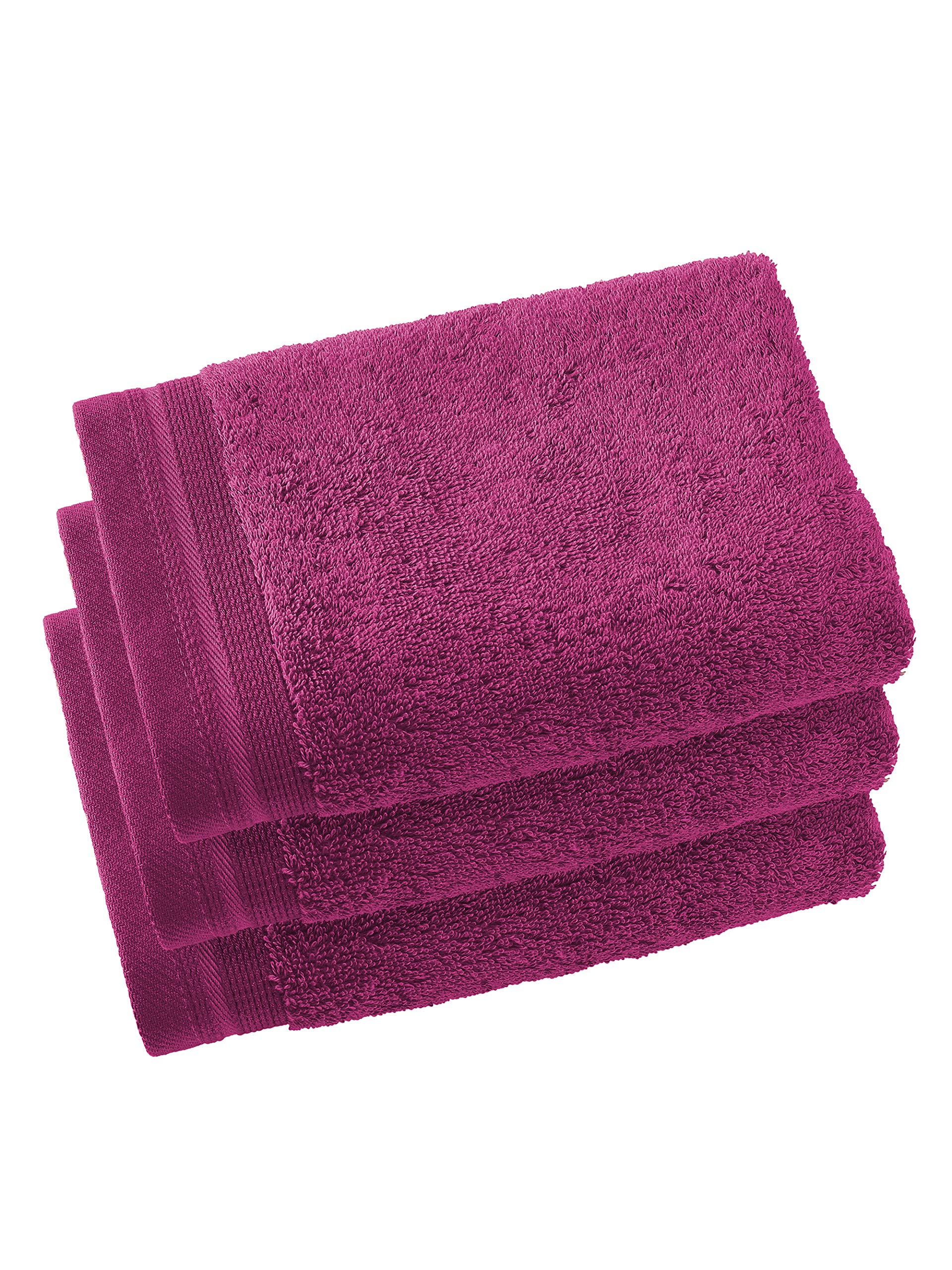 De Witte Lietaer Contessa Cotton Guest Towels, Pack of 3 | Magenta
