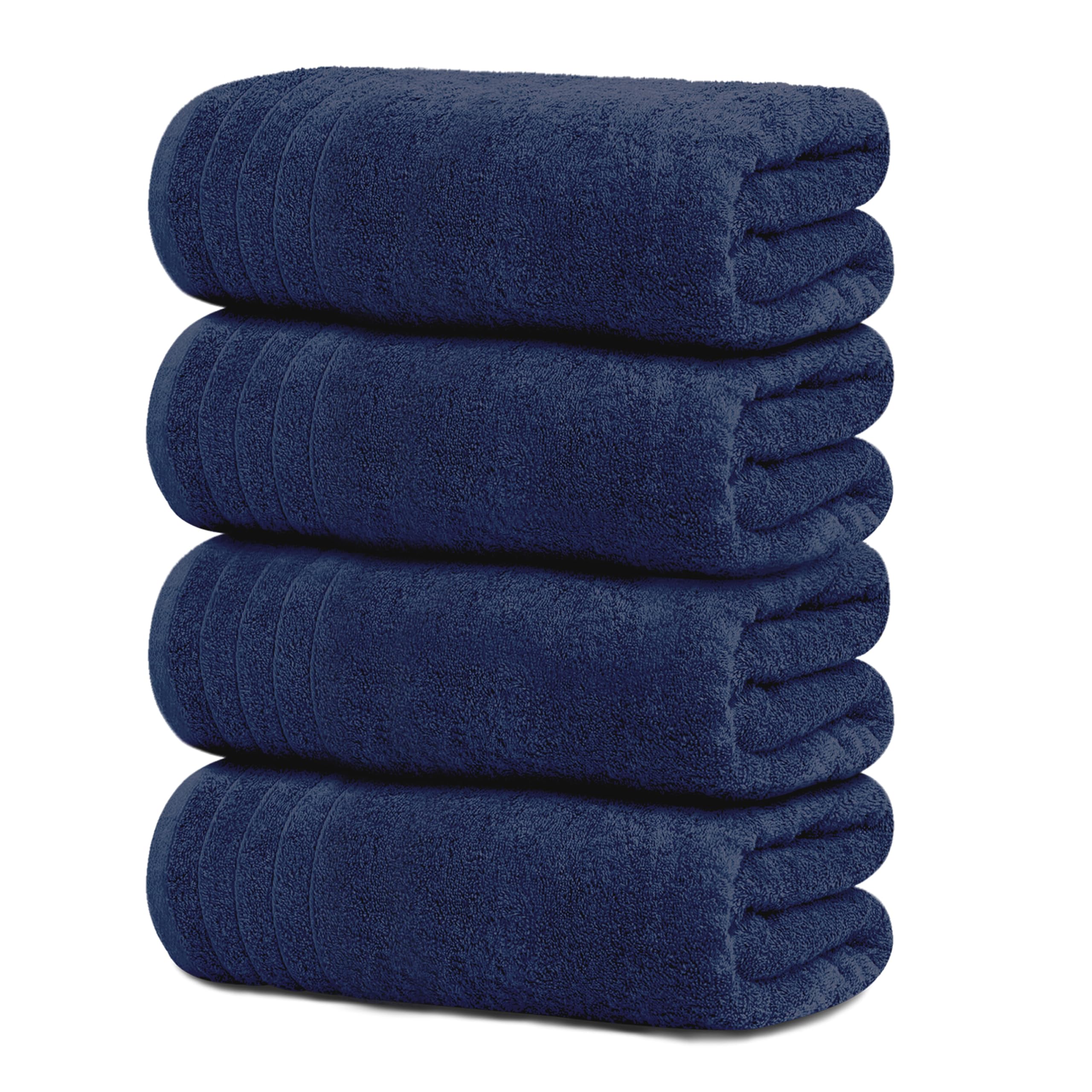 Tens Towels 100% Cotton Bath Towels | 30x60 Extra Large Quick Dry 4-Pack