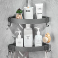 GERUIKE Corner Shower Shelves – 2 Pack Matte Grey Aluminium Caddy Basket