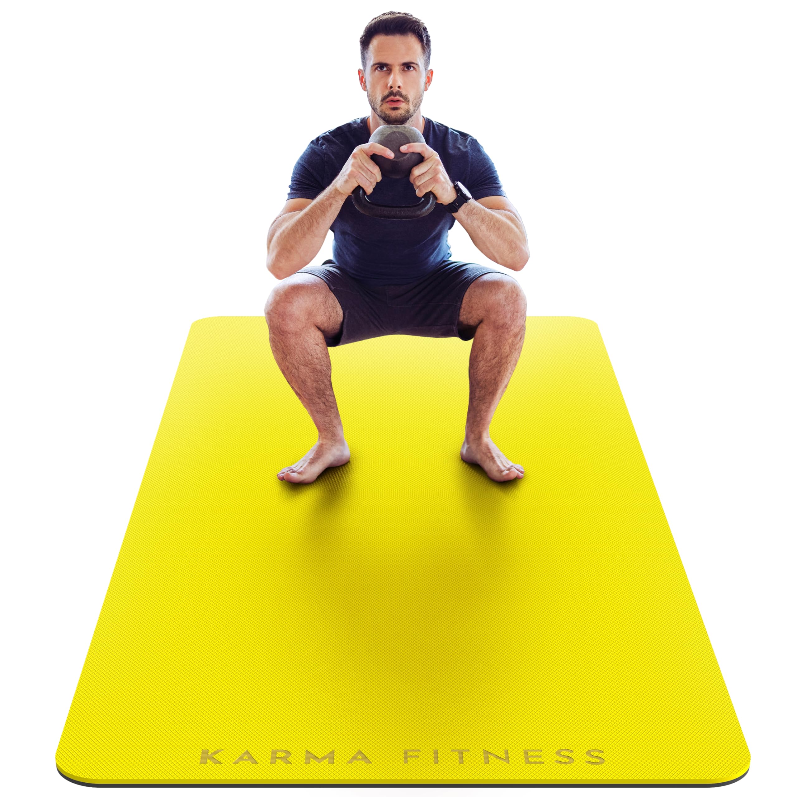 Extra Wide TPE Exercise Mat - 10mm Thick Non-Slip Yoga Mat