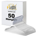 Quality Hangers Clear Plastic Hangers for Clothes | 50 Pack - 16.5 Inch | Heavy Duty Hangers Space Saving Crystal Clear Acrylic Hangers - image 1