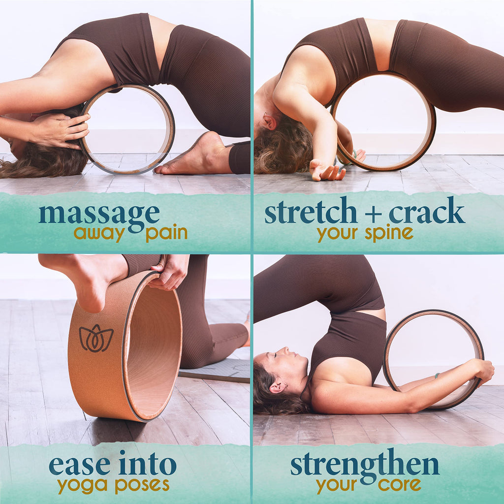 Florensi Yoga Wheel 3-Pack - Back Roller and Stretcher for Pain Relief