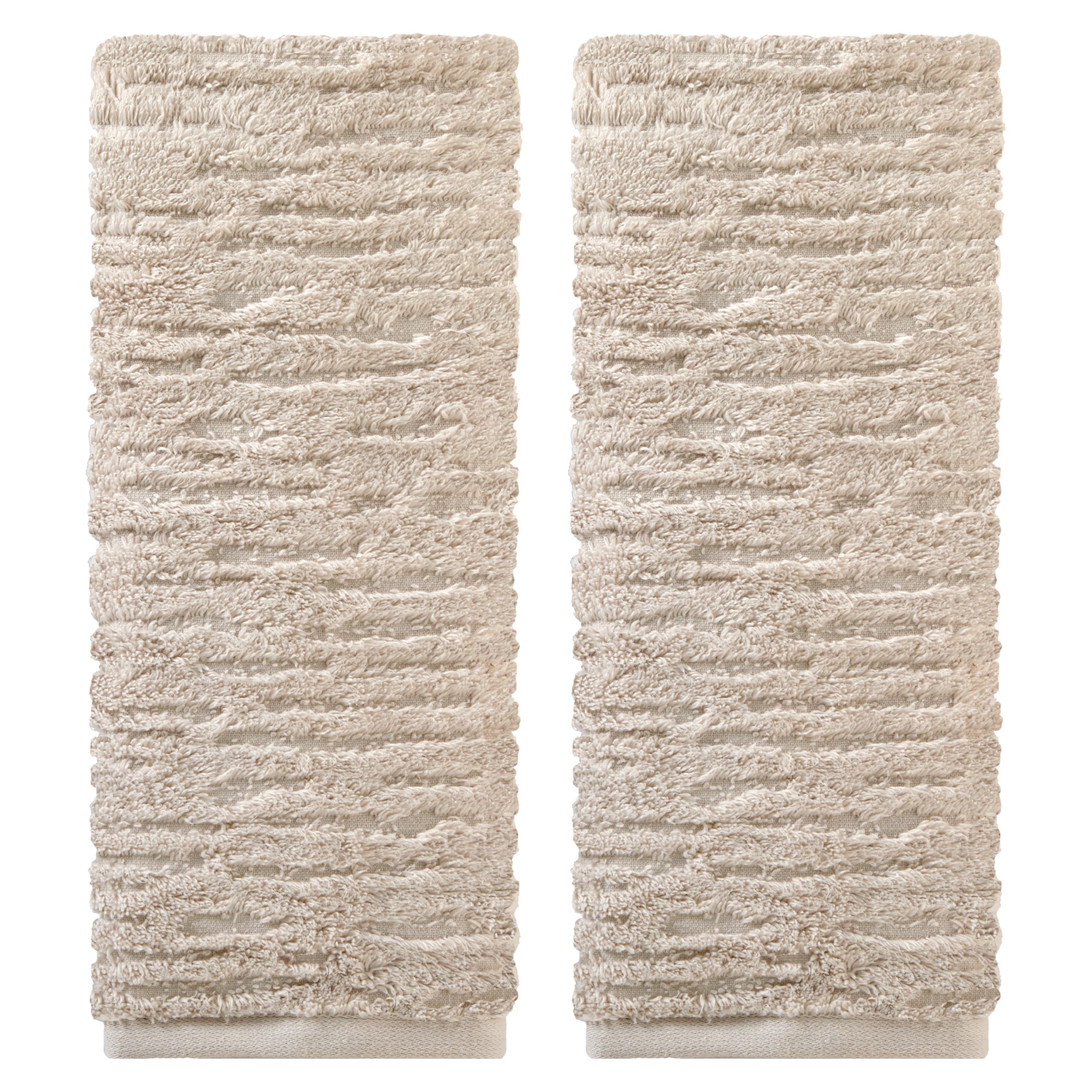 SKL Home CloudSoft Cotton Hand Towel Set | 2-Piece 600 GSM Oatmeal