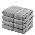 Sasma Home Premium Cotton Hand Towel Set | 4 Pack 50x90cm Grey Towels